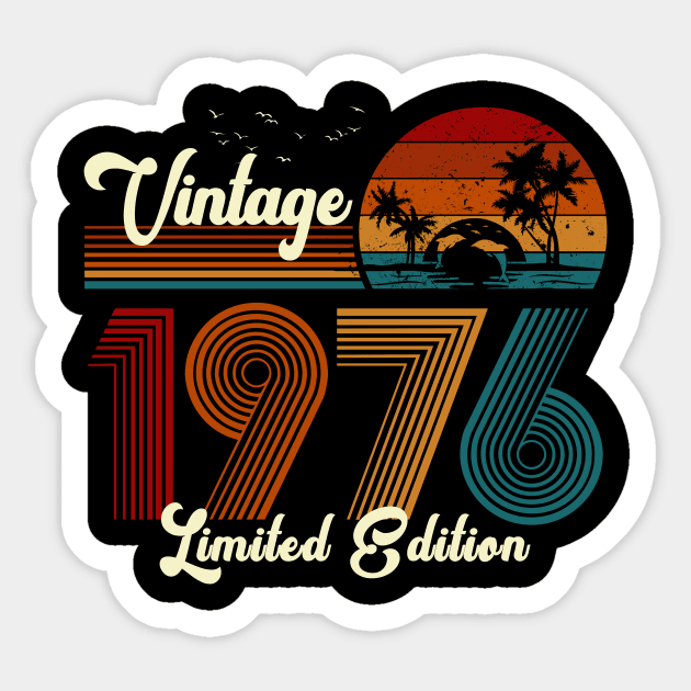 Vintage 1976 Shirt Limited Edition 44th Birthday Gift Sticker by Damsin